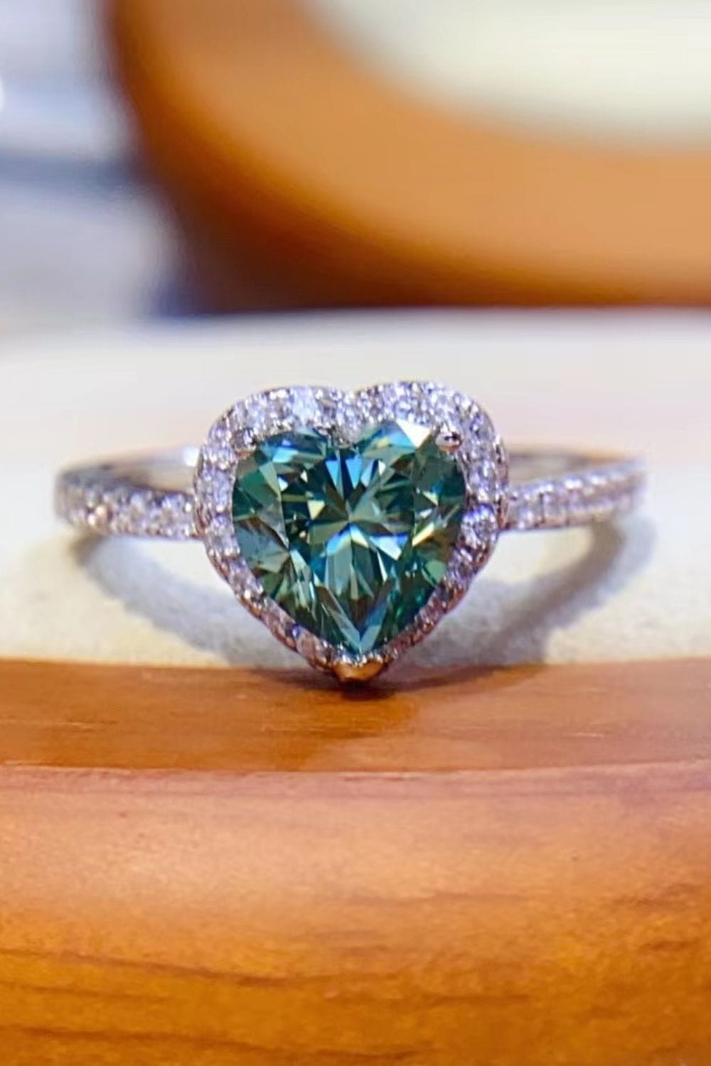 Chocolate 1-Carat Moissanite Heart Ring