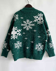 Light Gray Snowflake Pattern Dropped Shoulder Sweater