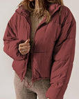 Sienna Zip Up Collared Neck Long Sleeve Winter Coat