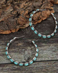 Dark Slate Gray Artificial Turquoise C-Hoop Earrings