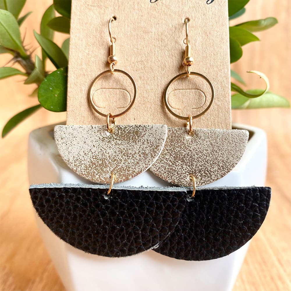 Wheat Geometrical Shape Dangle Earrings