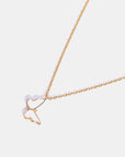 White Smoke Butterfly Pendant Copper 14K Gold-Plated Necklace