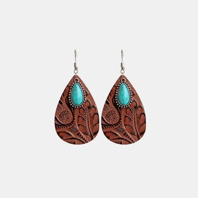 White Smoke Artificial Turquoise Teardrop Earrings