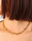 Tan Chunky Chain Titanium Steel Necklace