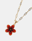 White Smoke Flower Pendant Stainless Steel Necklace