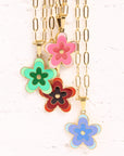 Seashell Flower Pendant Stainless Steel Necklace