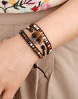 Tan Geometrical Shape Triple-Layer Bracelet