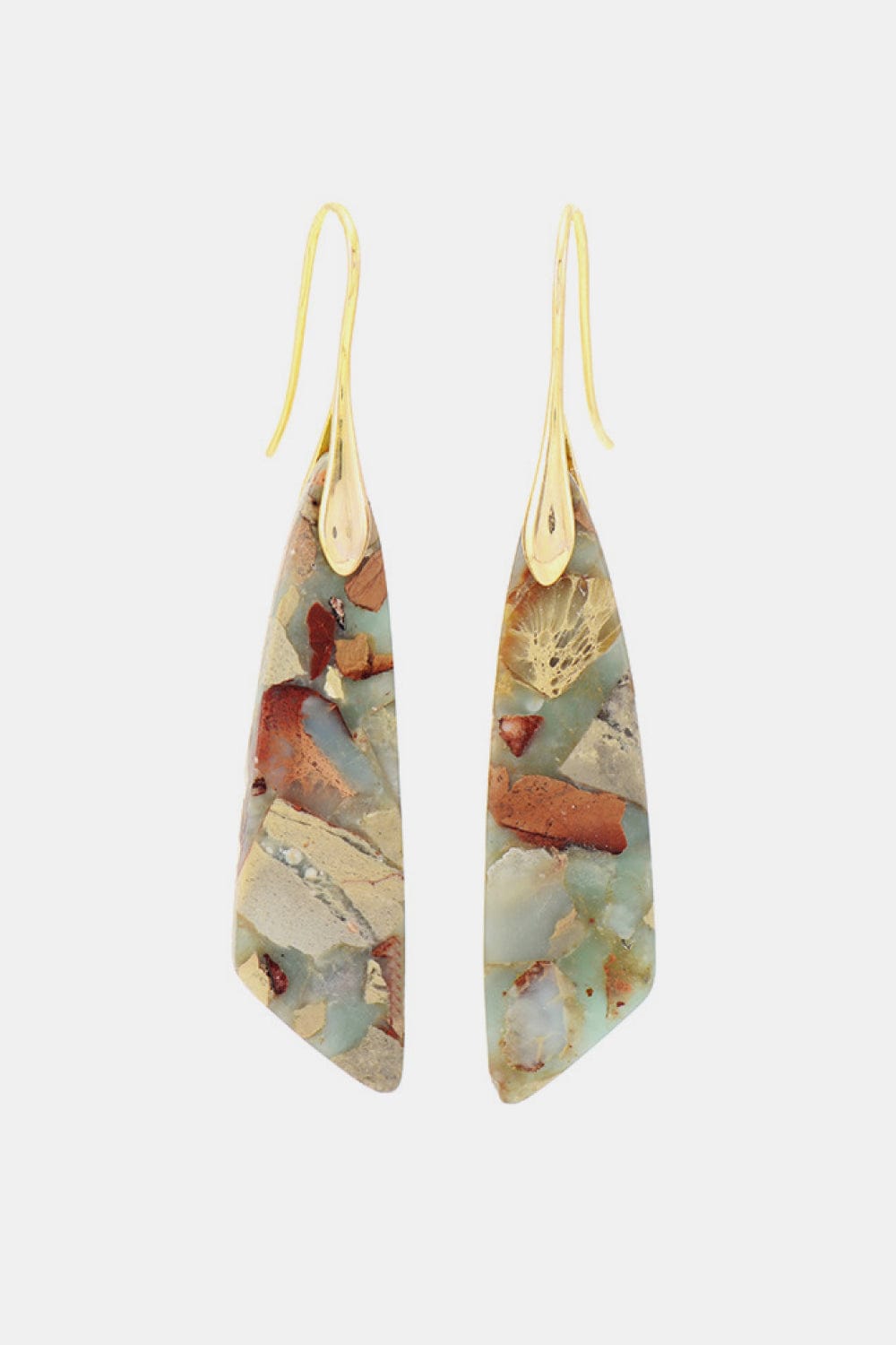 White Smoke Handmade Natural Stone Dangle Earrings