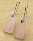 Tan Handmade Geometrical Shape Natural Stone Dangle Earrings