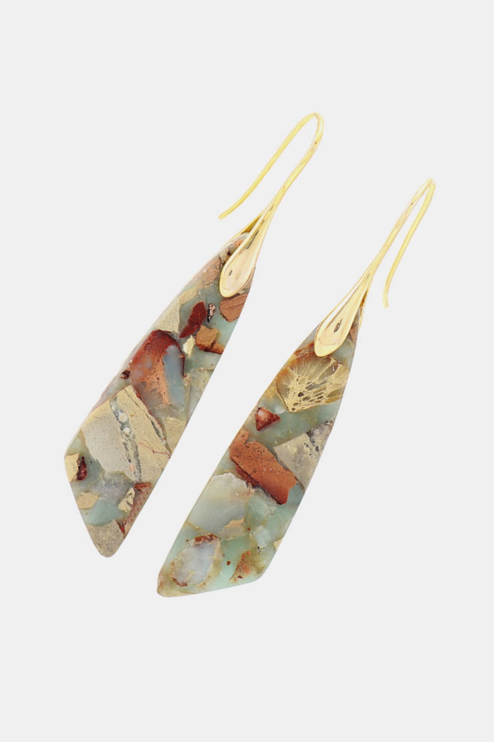 White Smoke Handmade Natural Stone Dangle Earrings