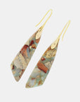 White Smoke Handmade Natural Stone Dangle Earrings