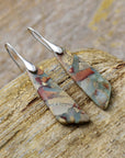 Rosy Brown Handmade Natural Stone Dangle Earrings