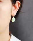 Dim Gray Handmade Natural Stone Teardrop Earrings