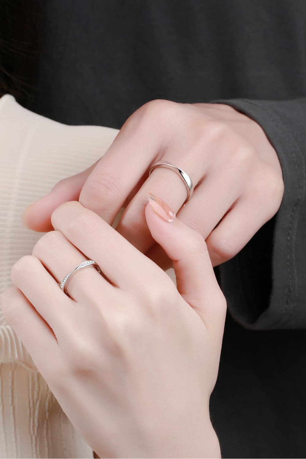 Black Minimalist 925 Sterling Silver Ring