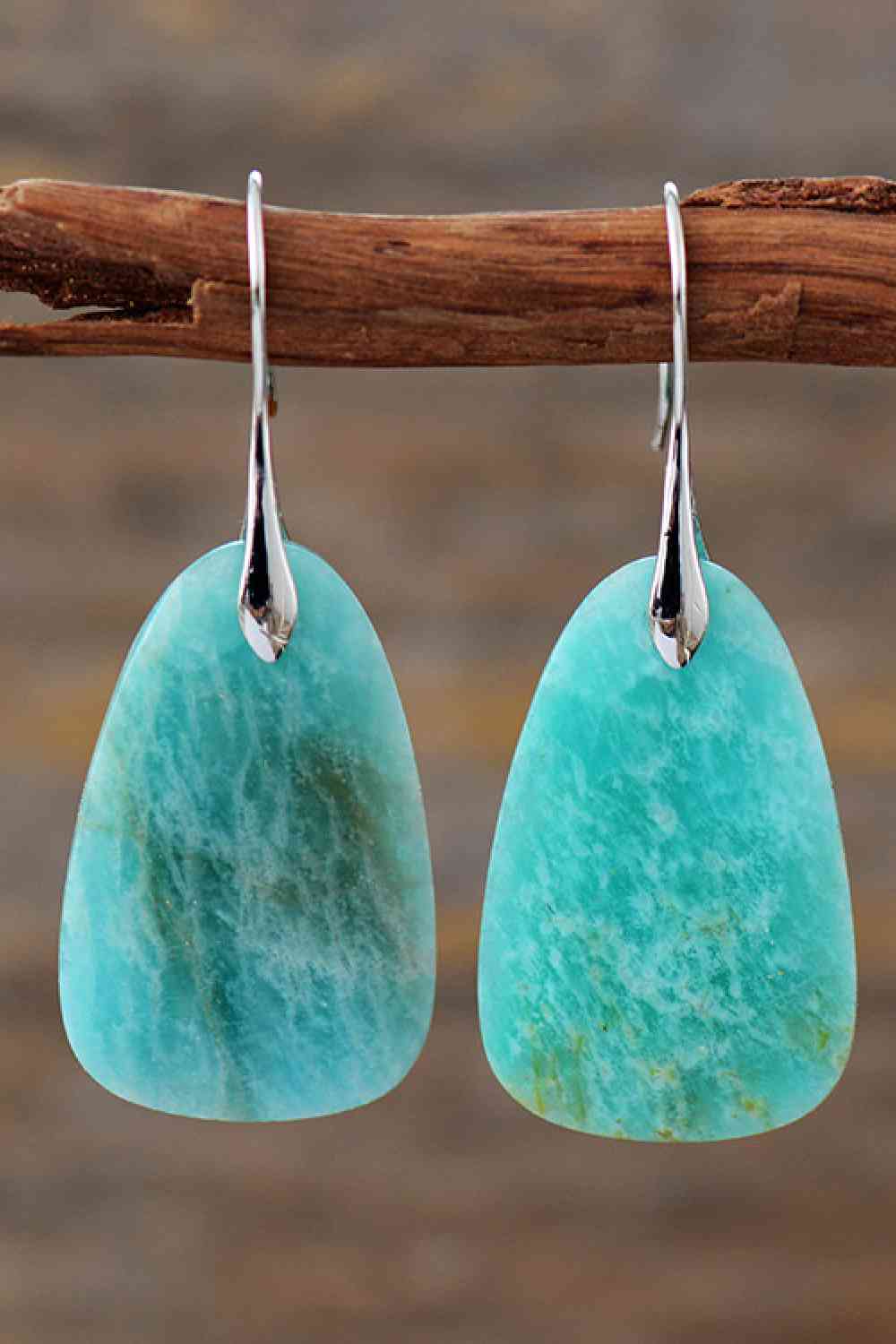 Dim Gray Natural Stone Dangle Earrings