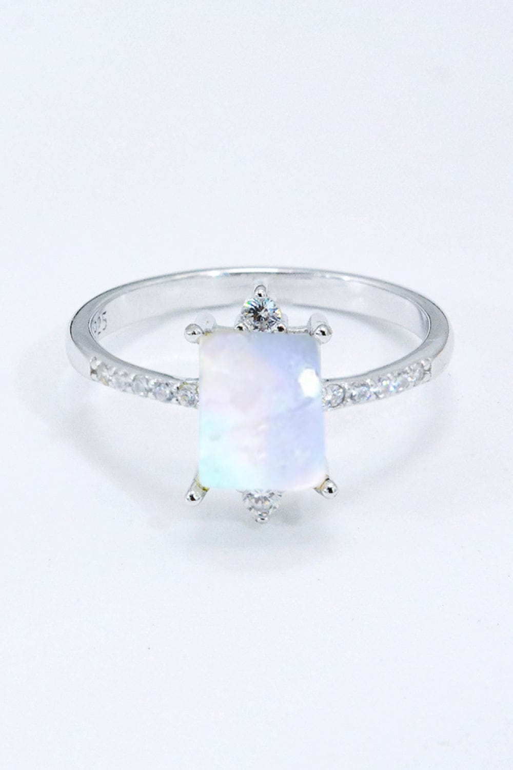 Lavender 925 Sterling Silver Square Moonstone Ring