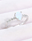 Lavender Teardrop Natural Moonstone Ring