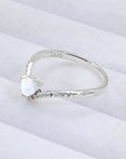 Light Gray Moonstone Heart-Shaped Ring