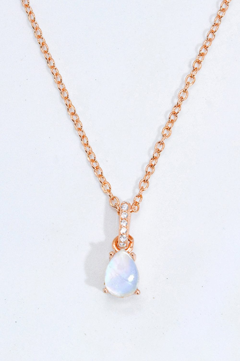 Lavender Moonstone Teardrop Pendant Necklace