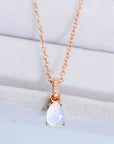 Light Gray Moonstone Teardrop Pendant Necklace