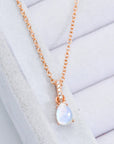 Light Gray Moonstone Teardrop Pendant Necklace