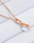 Lavender Moonstone Teardrop Pendant Necklace