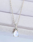 Light Gray Moonstone Teardrop Pendant Necklace