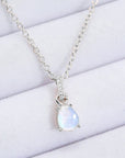 Lavender Moonstone Teardrop Pendant Necklace