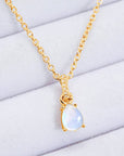 Lavender Moonstone Teardrop Pendant Necklace