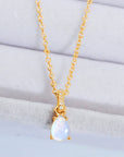 Light Gray Moonstone Teardrop Pendant Necklace