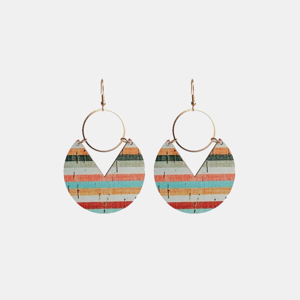 White Smoke Ms.Pac-Man Shape Wooden Dangle Earrings