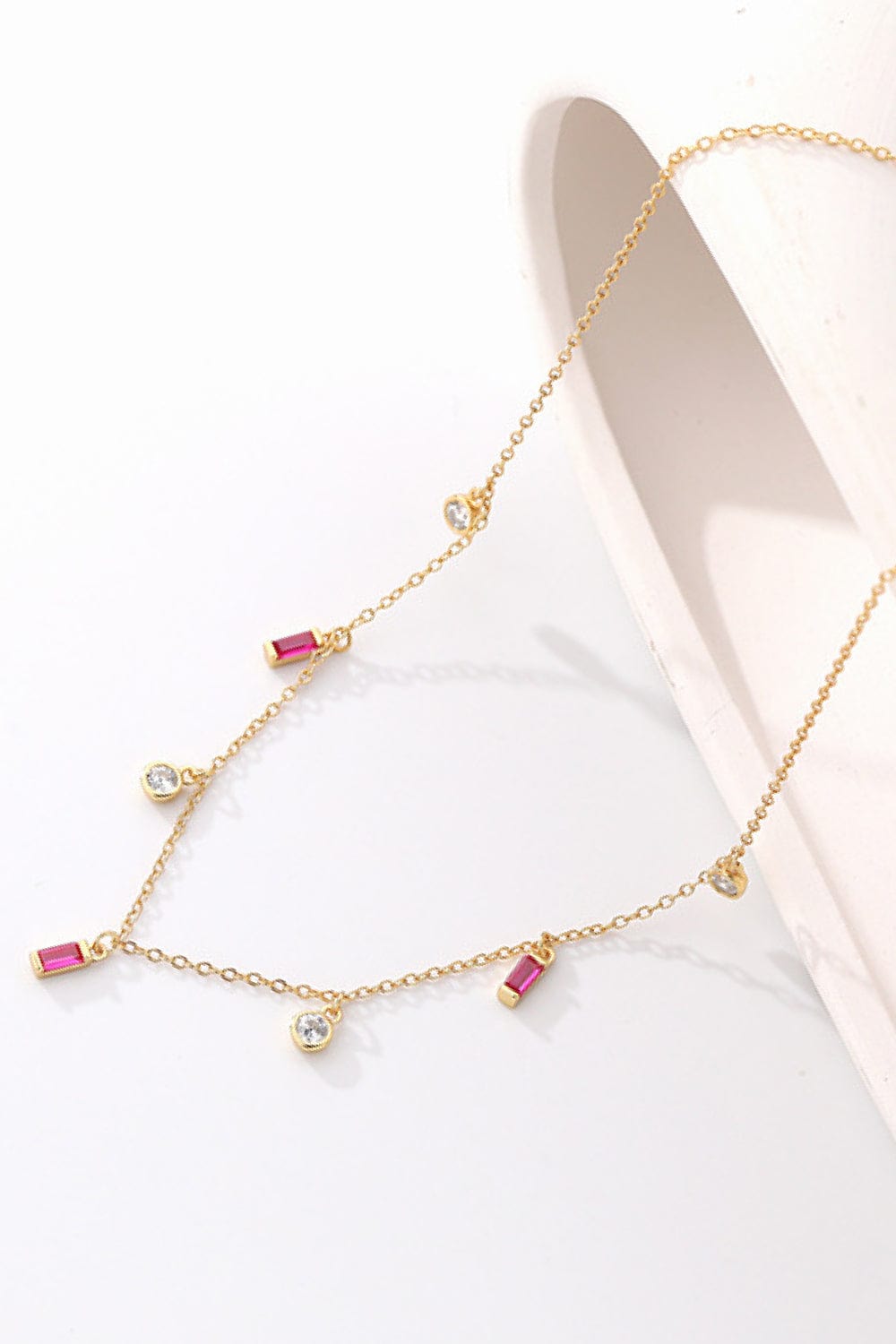 White Smoke 18K Gold Plated Multi-Charm Chain Necklace