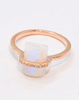 Lavender Natural Moonstone Platinum-Plated Ring