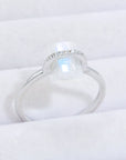 Lavender Natural Moonstone Platinum-Plated Ring