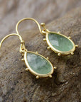 Dim Gray Natural Stone Teardrop Earrings