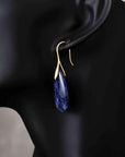 Black Natural Stone Teardrop Earrings