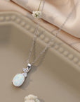 Rosy Brown Opal Oval Pendant Chain Necklace