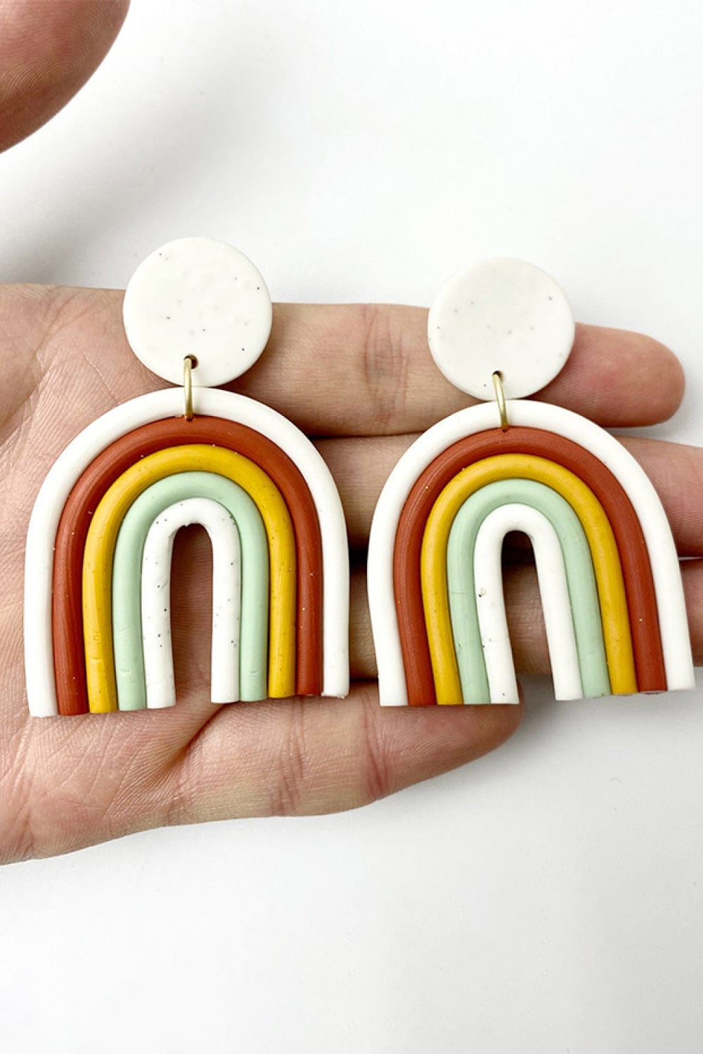 Antique White Rainbow Shape Dangle Earrings