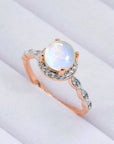 Light Gray Round Moonstone Ring