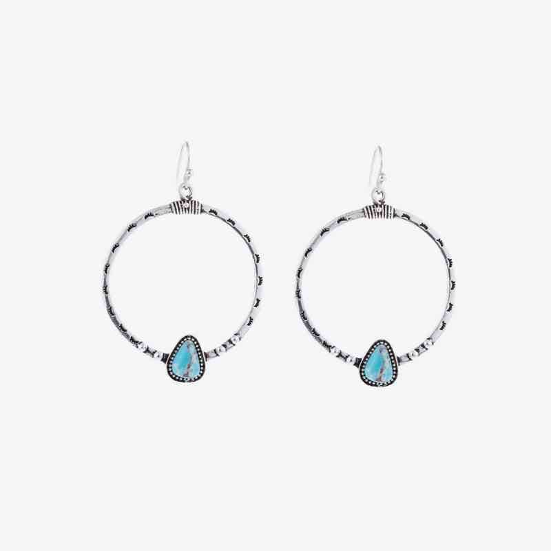 White Smoke Artificial Turquoise Drop Earrings