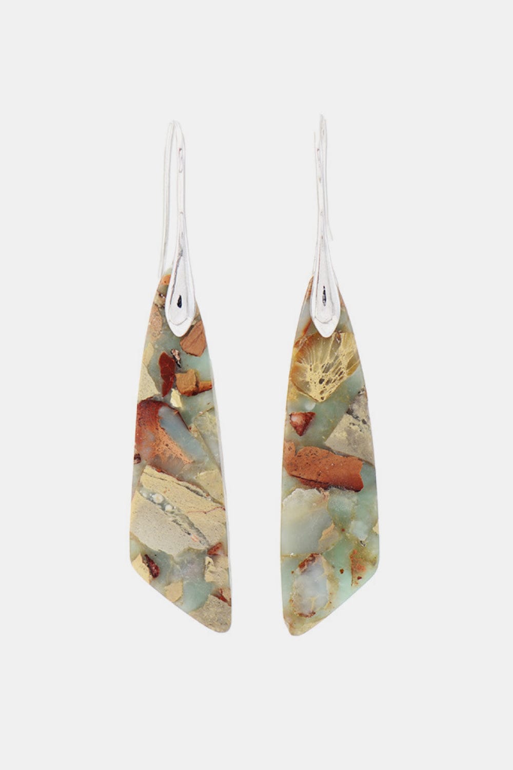 White Smoke Handmade Natural Stone Dangle Earrings