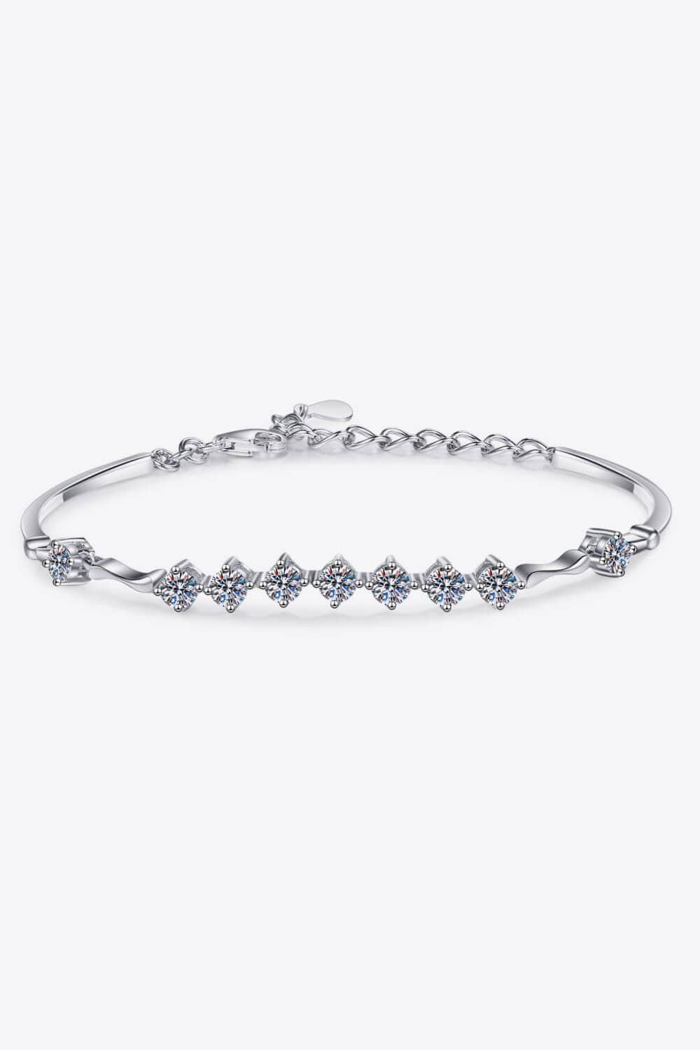 White Smoke Moissanite 925 Sterling Silver Bracelet