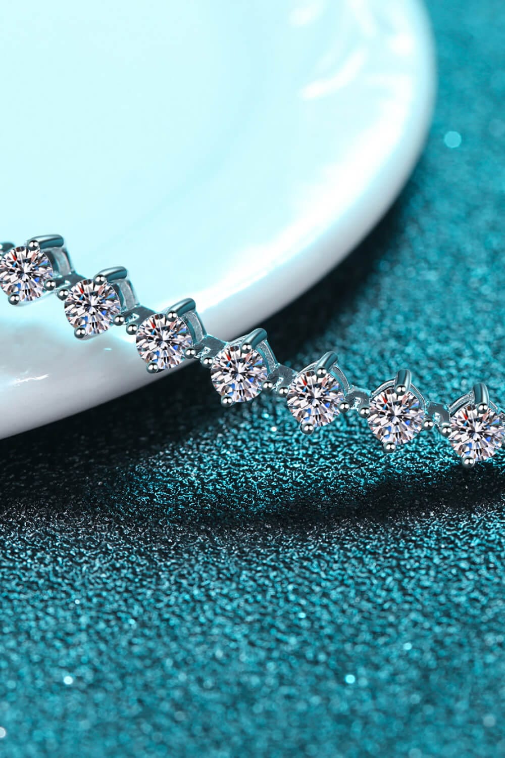 Light Cyan Moissanite 925 Sterling Silver Bracelet