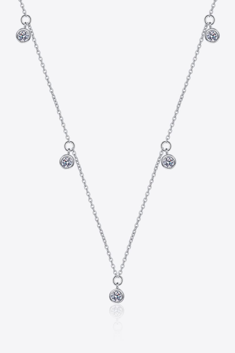 White Smoke Moissanite Rhodium-Plated Necklace