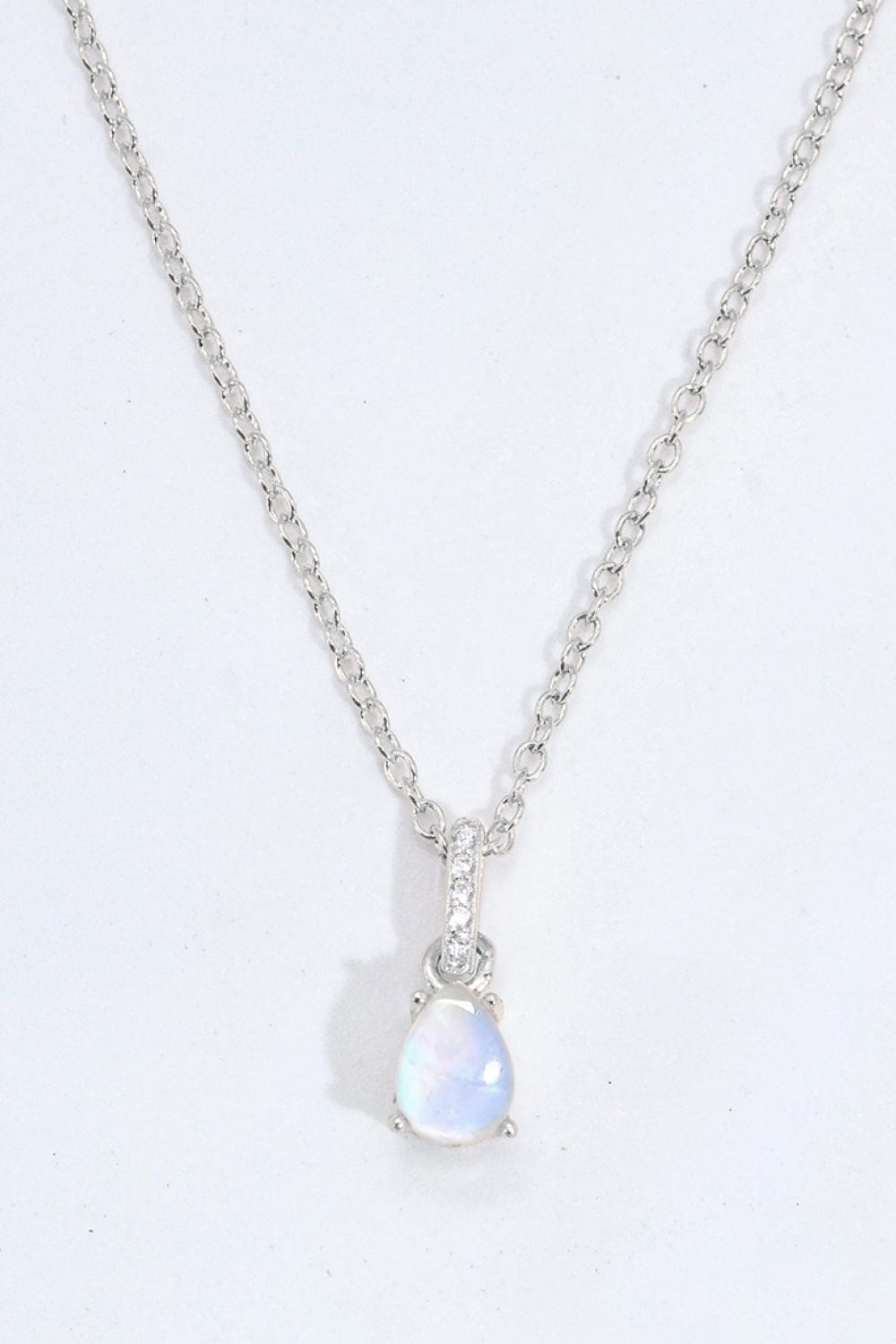 Lavender Moonstone Teardrop Pendant Necklace