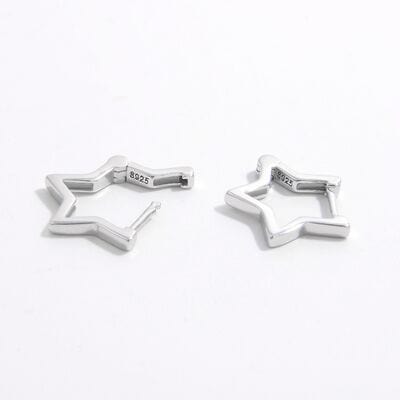 White Smoke 925 Sterling Silver Inlaid Zircon Star Earrings