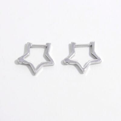 White Smoke 925 Sterling Silver Inlaid Zircon Star Earrings