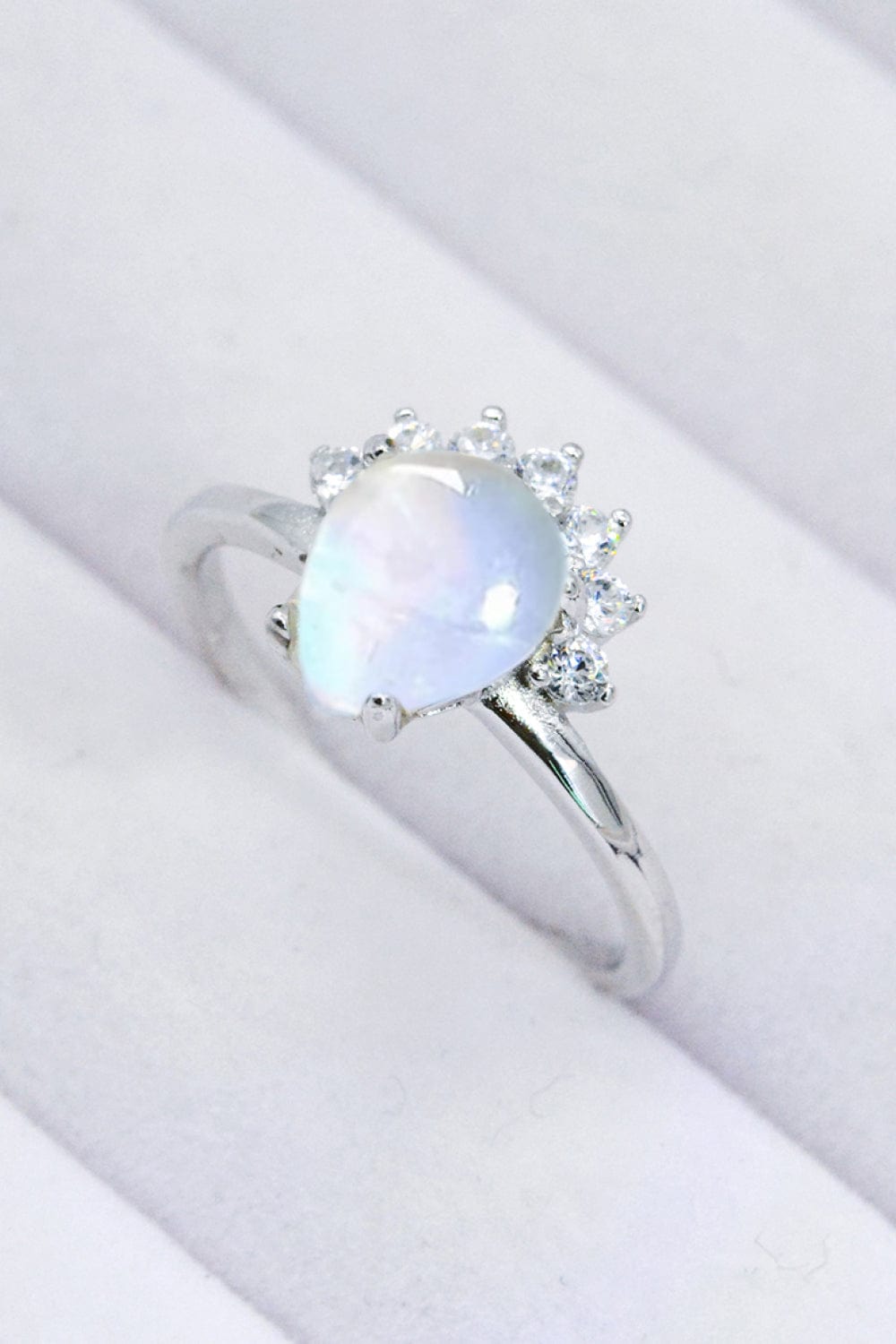 Light Gray 925 Sterling Silver Moonstone Ring