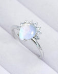 Light Gray 925 Sterling Silver Moonstone Ring