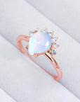 Light Gray 925 Sterling Silver Moonstone Ring